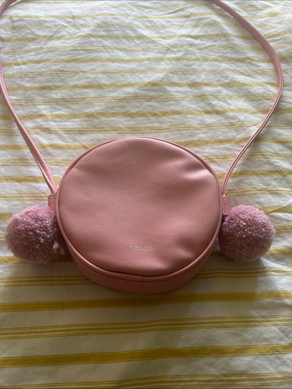 ban.do Pink Round Pom-Pom Crossbody Bag